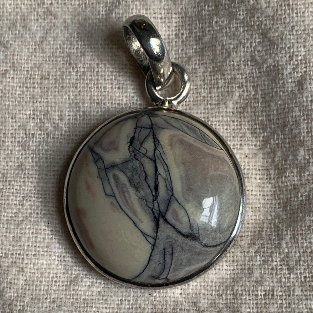 Selina Jake picture Jasper Sterling Silver pendant signed